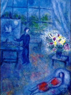 Marc Chagall Painting - Artista y su modelo contemporáneo Marc Chagall